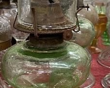 Green Depression Oil Lamps