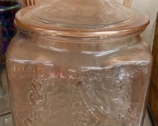 Pink Depression Cookie Jar