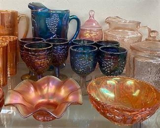 Assorted Carnival and Marigold Glass