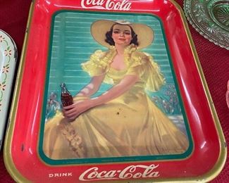 Original Girl in Yellow Dress Coca Cola Tray 