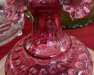 Fenton Cranberry Glass Vase
