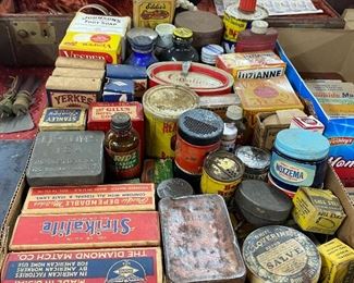 Assorted Old Advertising Tins and Boxes