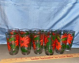 11 Poinsettia Glasses $35.00 