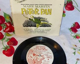 Peter Pan and Yogi Bear 45 Records $4.00 for both 