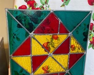 17X20 Stained Glass Window, has a crack $24.00