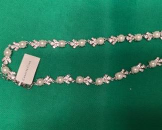 Pearl and Rhinestone Necklace $6.00