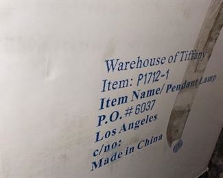 Warehouse of Tiffany Pendant Lamp Light Fixture, NEW in box $55.00