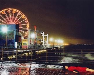 5
Melanie Pullen
b. 1975
"Ferris Wheel," 2004, From "High Fashion Crime Scenes"
C-print face mounted to acrylic
Edition: 4/5, printing date unknown
Signed, titled, dated, and numbered on a silver-toned acrylic label affixed to the verso of the frame: Melanie Pullen
36" H x 54" W
Estimate: $2,000 - $3,000