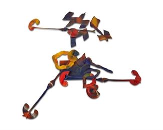 30
John Killmaster
b. 1934
Abstract, 1978
Enamel wall sculpture
Signed and dated in the orange element: Killmaster
Overall: 85" H x 83" W x 5" D approximately
Estimate: $1,000 - $1,500