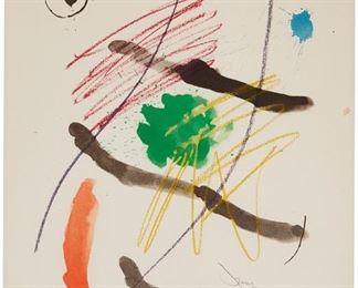 38
Joan Miro
1893-1983
"Untitled," From "Quelques Fleurs Pour Des Amis," 1964
Lithograph in colors on paper
Edition: presumbly from the edition of 48 reserved for the artist and collaborators
Inscribed in pencil at the lower right: "pour Ida Chagall et Franz Meyer, affectueusement Miro; Société Internationale d'Art XXe Siècle, Paris, pub.
Image: 12.375" H x 8.75" W approx.; Sheet: 14.875" H x 11" W"
Estimate: $1,000 - $1,500