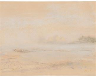 45
Wolf Kahn
1927-2020
Untitled Landscape
Pastel on paper
Signed and dated lower right: Kahn
Sight: 11.75" H x 17" W; Sheet:12" H x 17.875" W
Estimate: $1,500 - $2,500