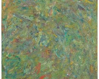 50
Milton Resnick
1917-2004, New York, NY
"Wedding," 1968
Oil on linen
Signed and dated, verso: Resnick; titled on a label affixed to the stretcher
30" H x 30" W
Estimate: $15,000 - $20,000