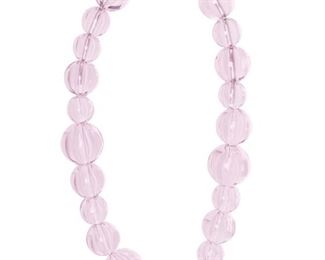 65
Jean-Michel Othoniel
b. 1964
"Collier Rose," 2016
Murano glass and steel wire
Appears unsigned
39.25" H x 20.375" W x 4.625" D
Estimate: $18,000 - $22,000