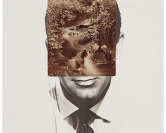 77
John Stezaker
b. 1949
"Mask CXLVI," 2009
Photographic collage
Signed in pencil on the verso of the matboard: J. Stezaker; titled and dated on a label affixed to the verso of the matboard
10.125" H x 8" W <br />
Estimate: $4,000 - $6,000