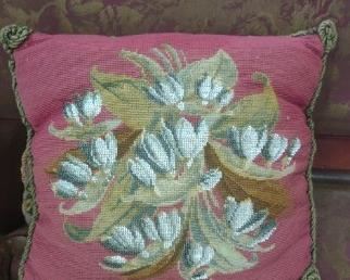 Hand Beaded Victorian Pillow