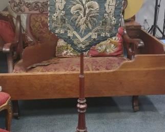 Hand Beaded Victorian Fire Screen
