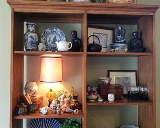 book case with collectibles