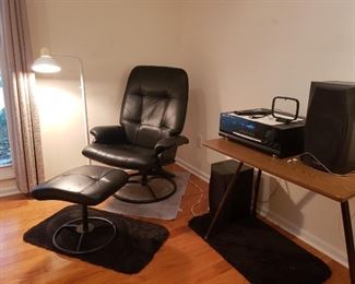 modern chair and ottoman