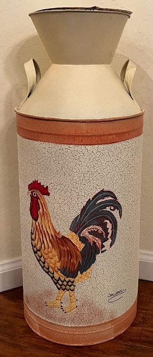 Rooster Milk Can Decorative 