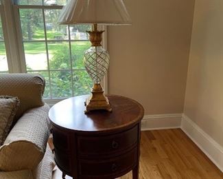 Side table, table lamp