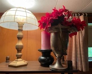 Vintage lamp and candle holder.