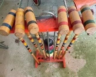 Croquet set.