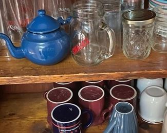 Vintage glassware and kitchen items.