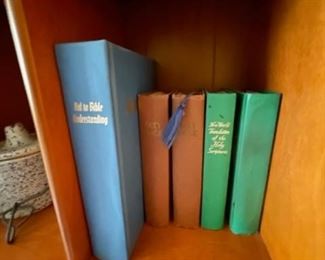 Pair of bookshelves with decorative accessories.