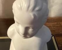 Victorian girl bust figurine chalkware.