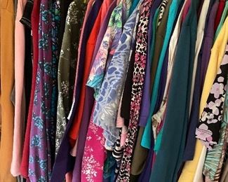 Large selection of women's clothes.