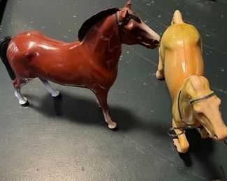 Plastic horses.