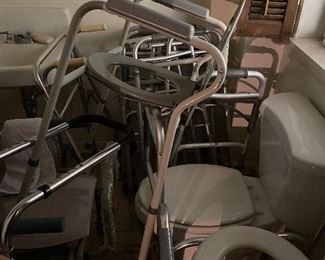 Handicapped equipment - folding walkers, toilet seats, etc.