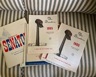 Vintage Washington Senator Baseball programs.