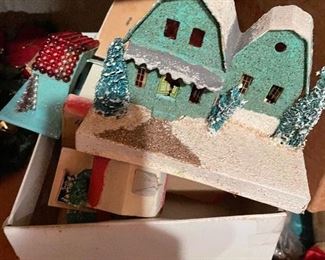 Putz houses for Christmas Made in Japan (1950's).