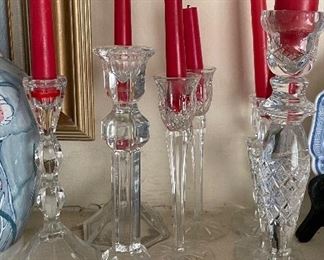Crystal candlestick holders.