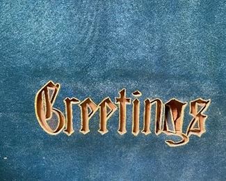 Handmade wooden carved holiday display.