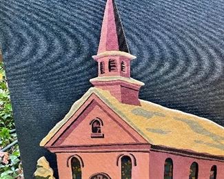 Handmade wooden carved holiday display.