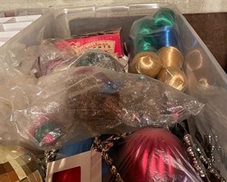 Large selection of vintage holiday bulbs, including Shiny Brites.