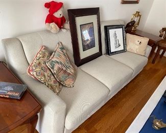 Contemporary white sofa.