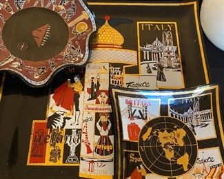 MCM Dan Baird bent glass trinket tray souvenir Britian/Italy/Spain/France - and others.