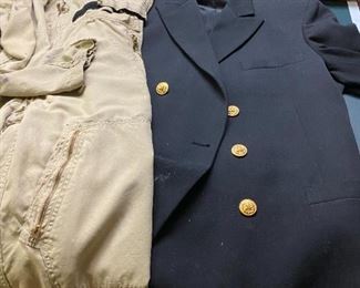 Flight suit and dress blues from Navy Captain.