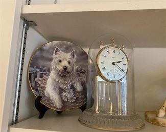 Anniversary clock and Westie items.