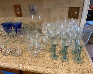 Nice selection of wine glasses.
