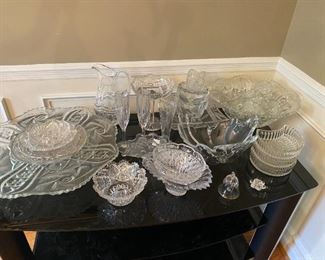 Crystal dishes.
