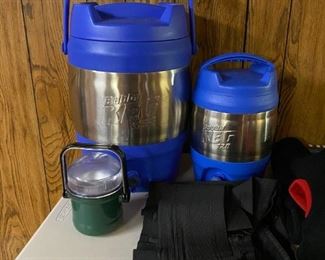 Thermoses and camping gear.