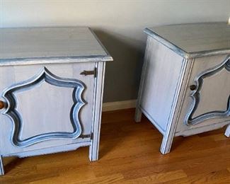 Pair of blue end tables.