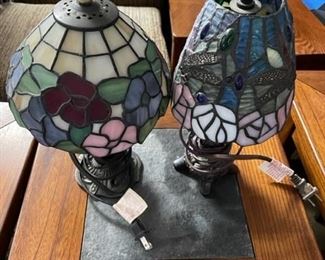 Two small Tiffany style lamps.