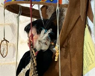 Artist Made Apache Style Cradle Board	33 x 11 x 10.5in	HxWxD
