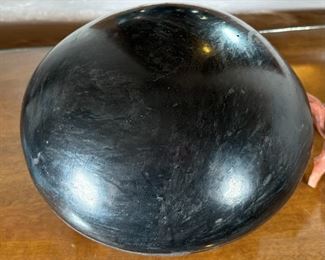 Unsigned San Ildefonso Pueblo Pottery Black on Black Pot Native American Vintage	8 x 10.5in diameter.	
