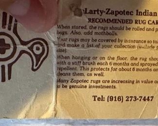 McLarty-Zapotec Indian Rug Native American	32 x 23.5in	
